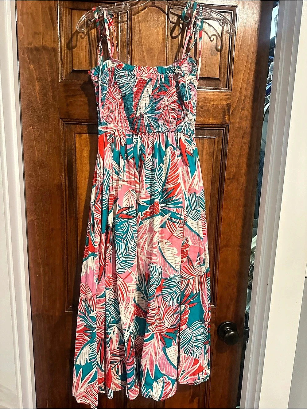 Flying Tomato Floral Maxi Dress in Pink & Green Size Small Like New